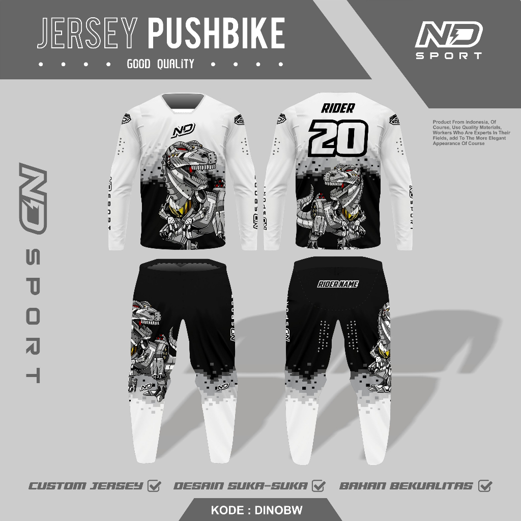 Jersey SET PUSH Bike DINO CUSTOM/Kids Sports Clothing/Bicycle Jersey