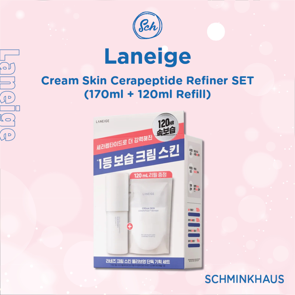 Laneige Cream Skin Cerapeptide Refiner SET (170ml+120ml Refill) Shopee Malaysia