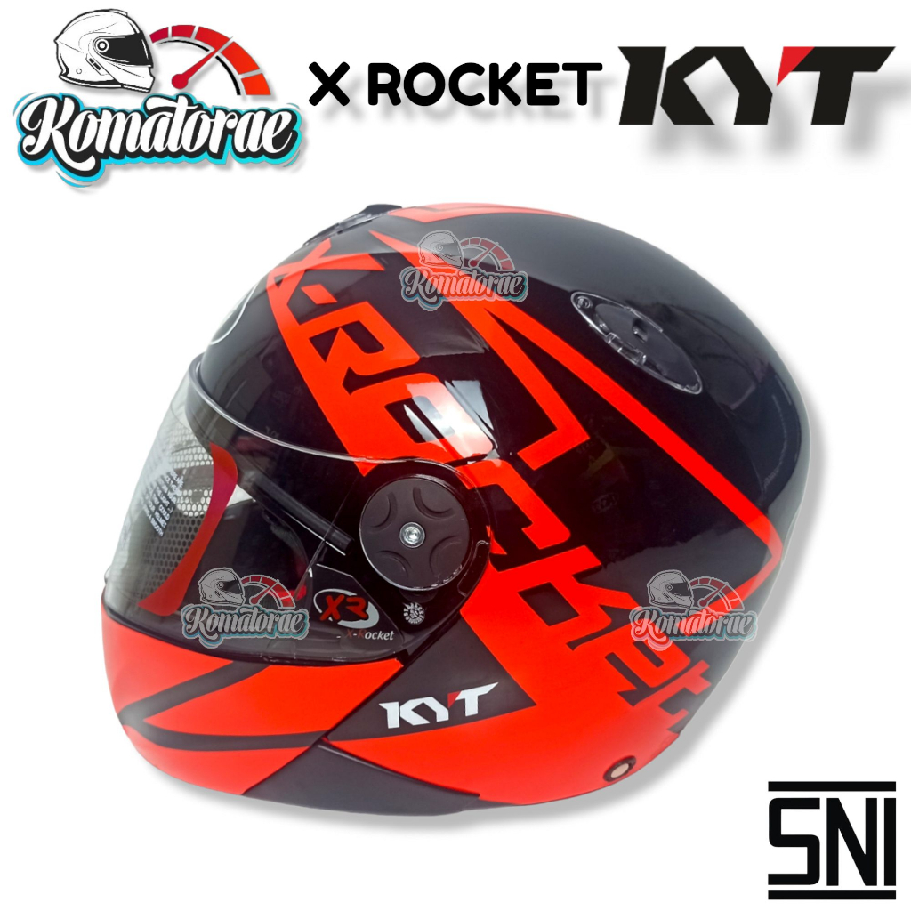 Helmet KYT X ROCKET 4 BLACK RED FLUO FULL FACE Shopee Malaysia