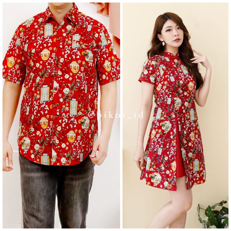 Dress batik outlet merah