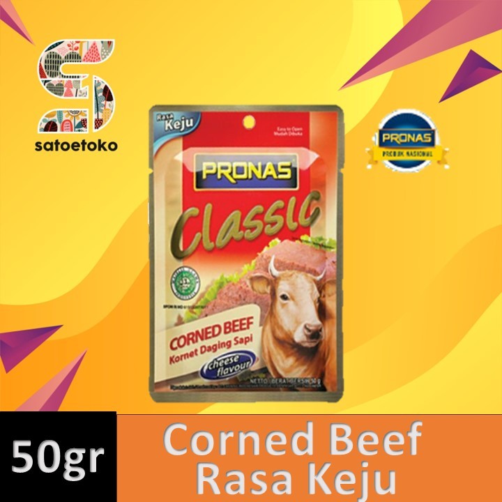 Pronas Corned Beef Cheese Sachet 50gr/Cheese Flavored Beef