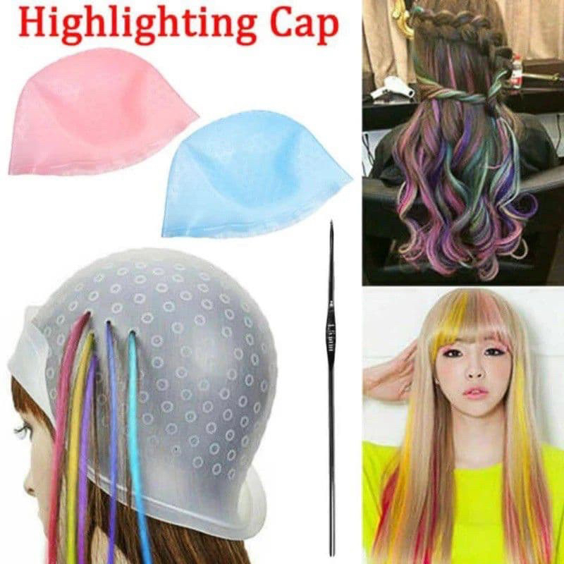 Hair Polishing Cap silicon Rubber Hair Dye highlight Hat Hair Coloring