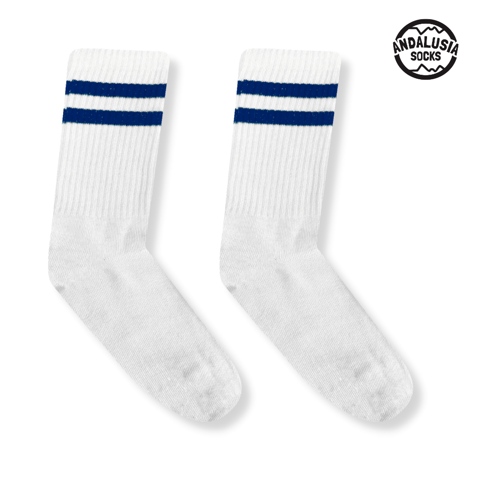 PUTIH Andalusia - Oldschool Skate Socks With Striped Pattern 2 Navy ...