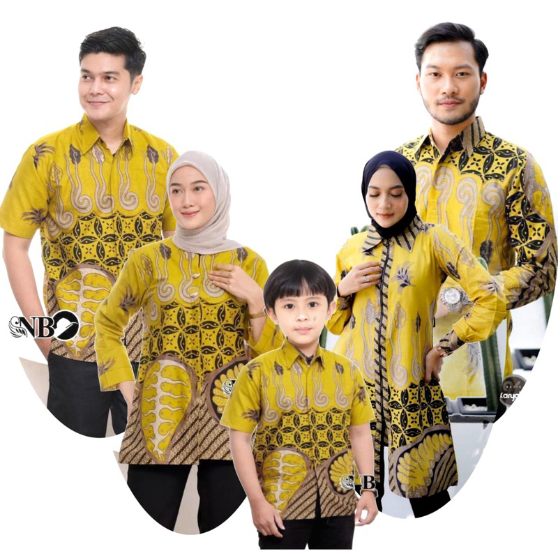 Couple Of BATIK Clothes, The Latest Family Uniforms, Yellow Kawung ...