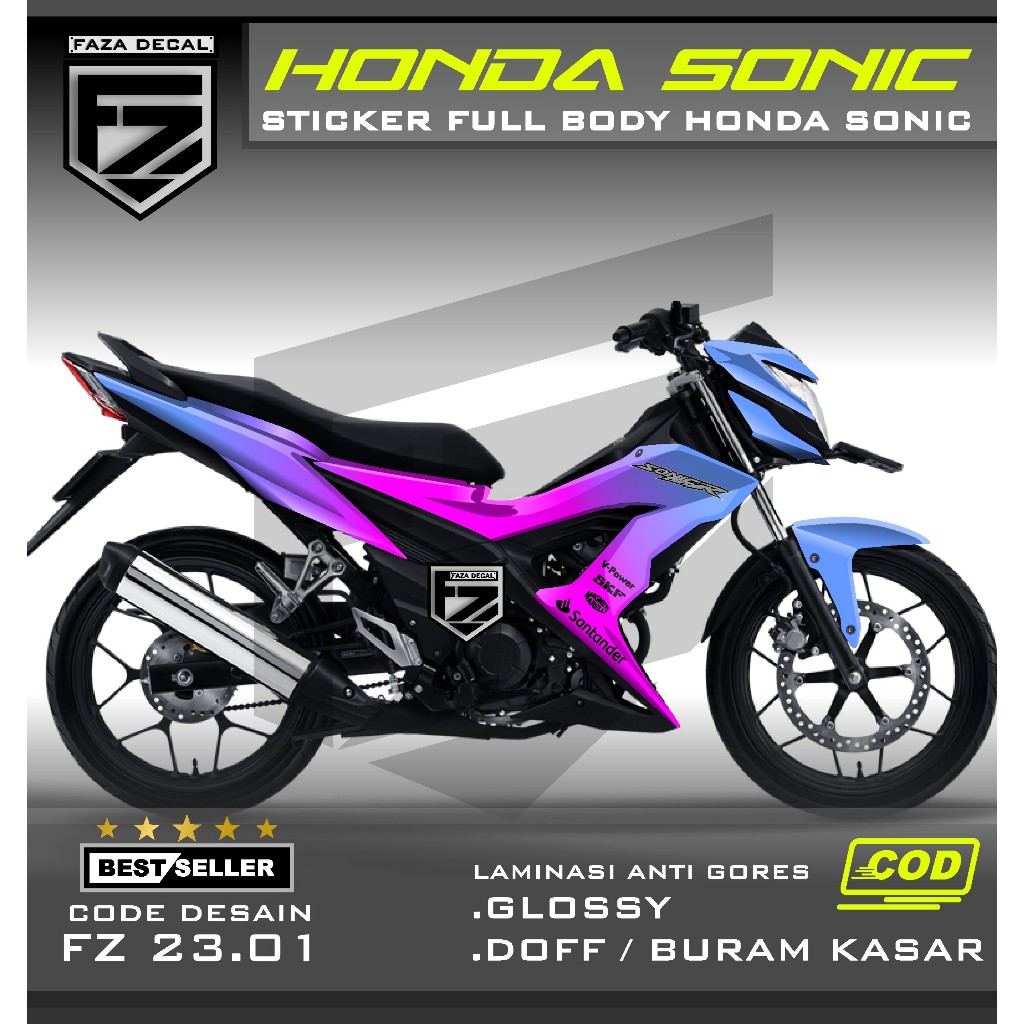 New Honda sonic 150r Full body Decal Sticker - Honda sonic 150r ...