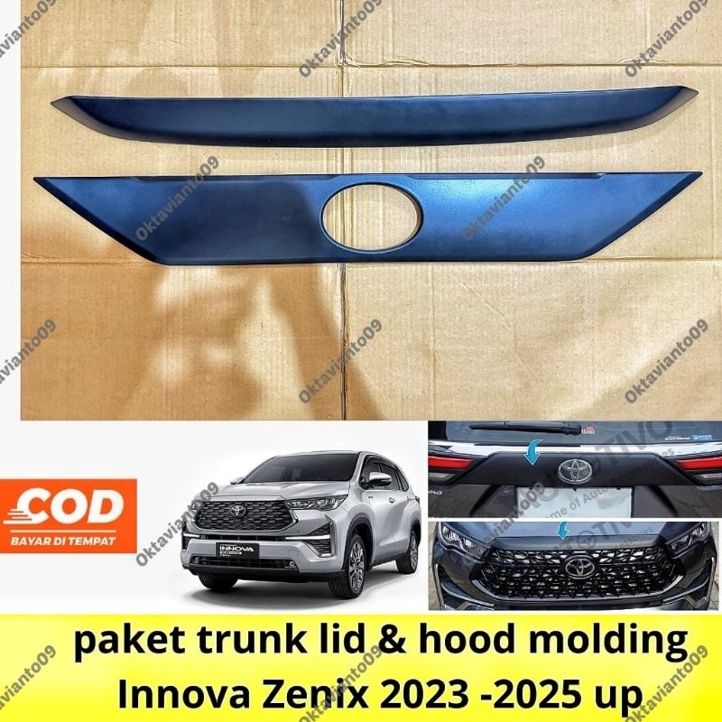 HITAM Package trunk lid & hood molding Innova Zenix 2023 2024 2025 ...