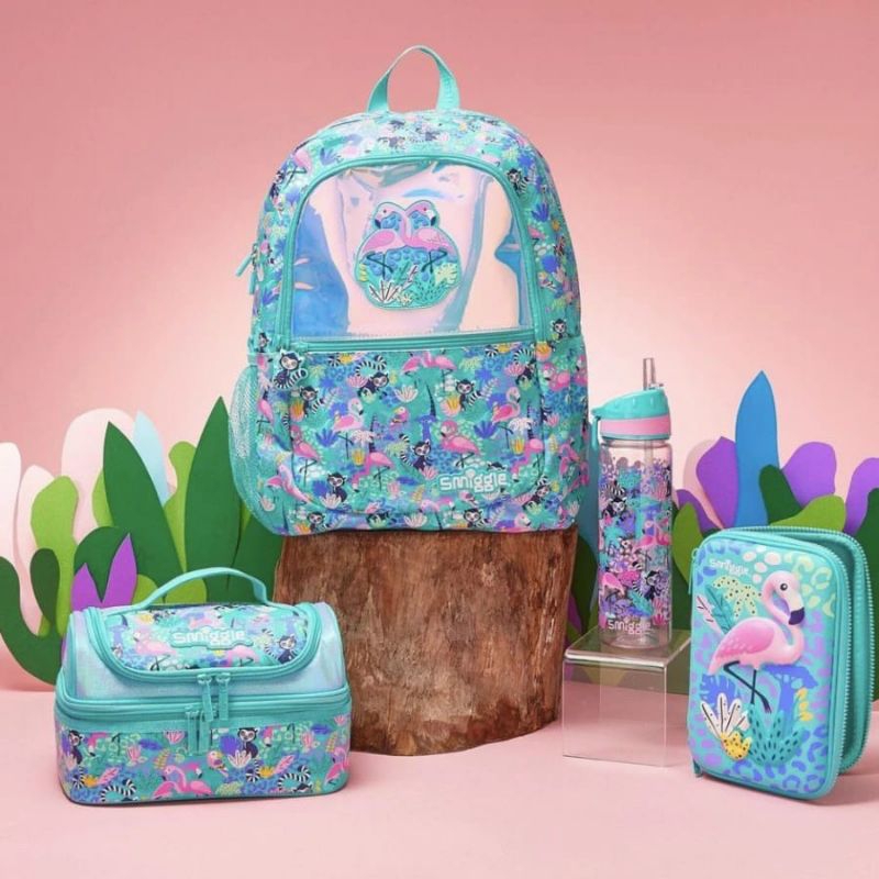 Flamingo backpack and online lunchbox