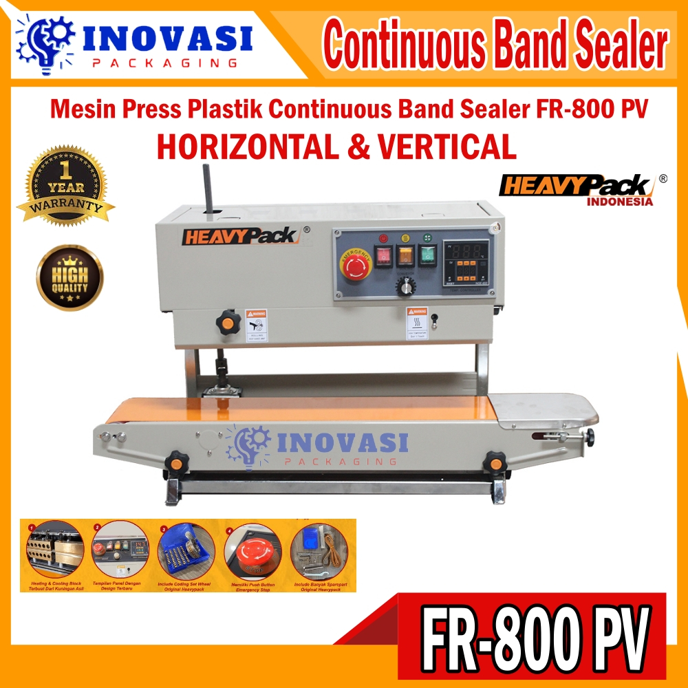 Mesin Continuous Band Sealer Fr Pv Standing Pouch Plastic Sealing