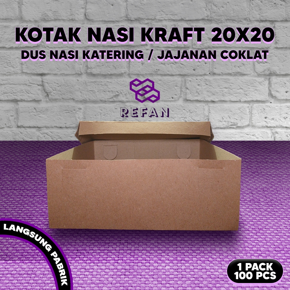 Kraft Rice Box 20x20 Rice Box / Snack Cake Box | Shopee Malaysia