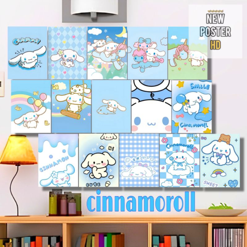 (16pcs) Cinnamoroll theme aesthetic wall Poster, clear image