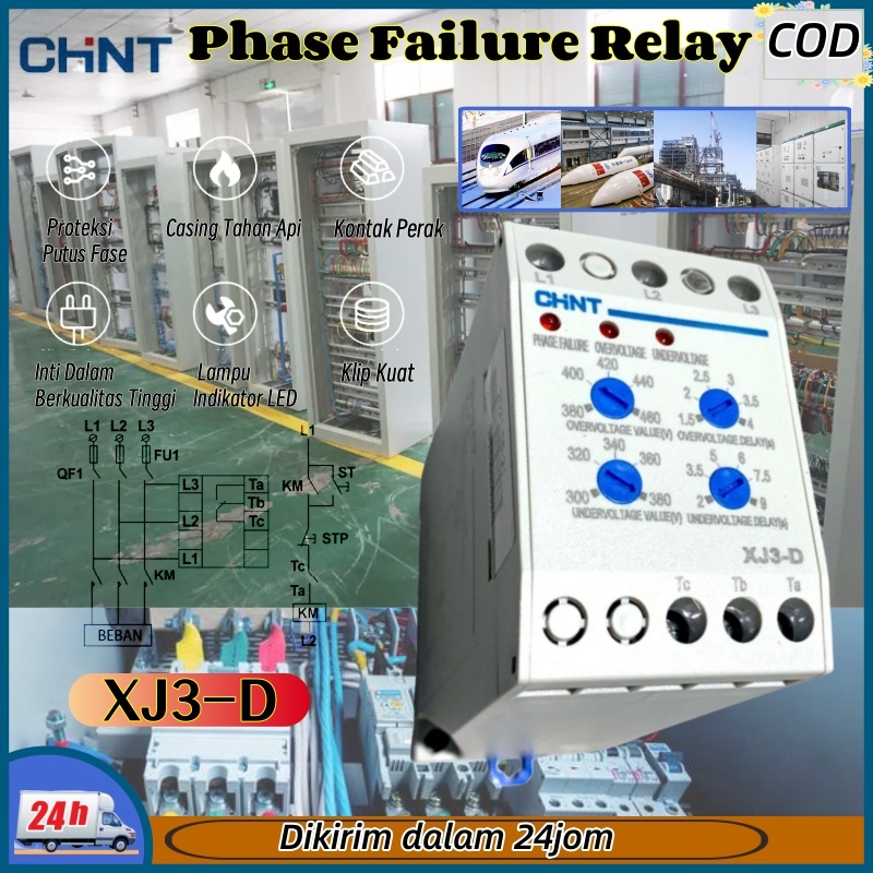 PERALATAN Phase Failure Relay Chint XJ3D Chint Phase Break Protection