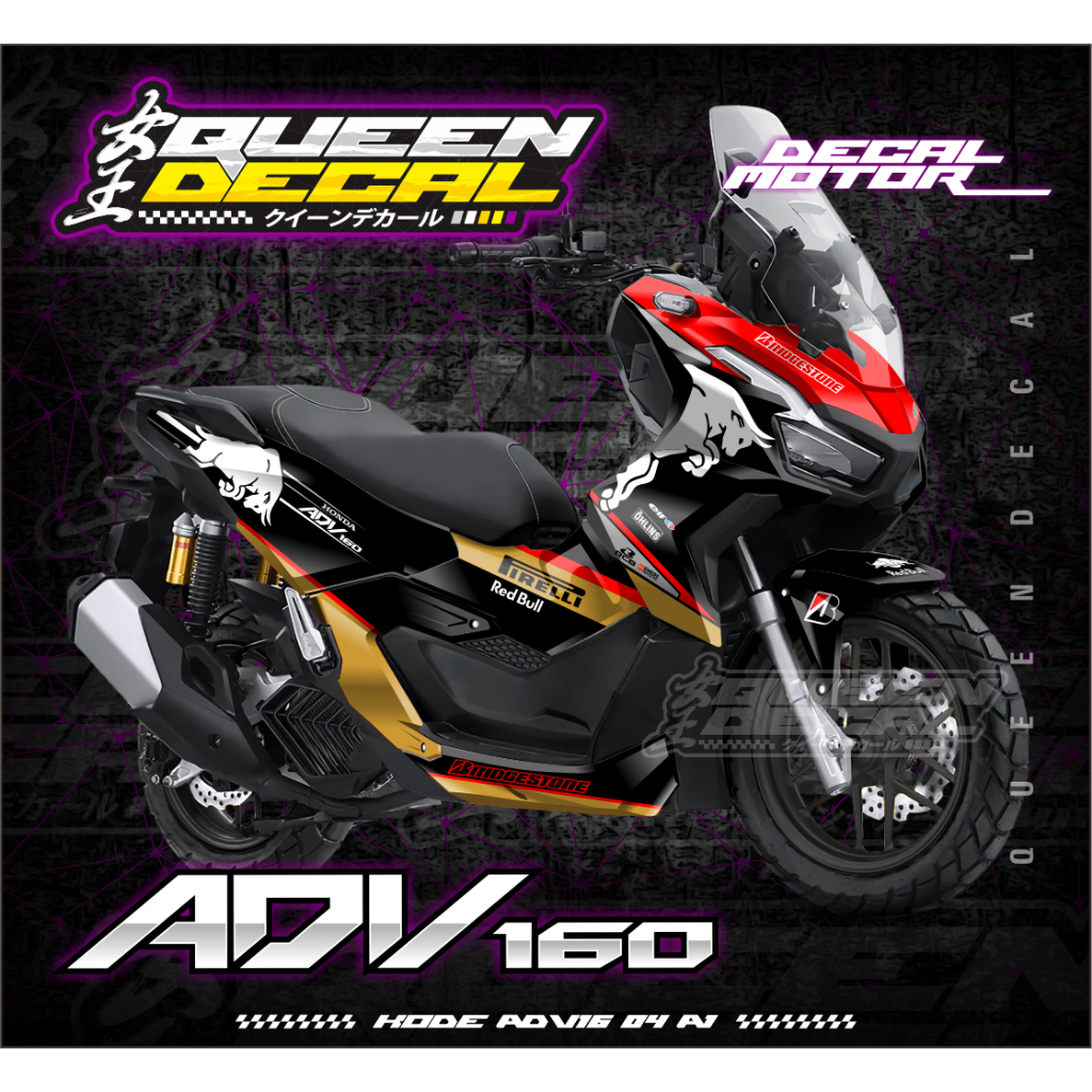 Sticker DECAL ADV160 DECAL Sticker ADV160 New Full Body Red Bull ...