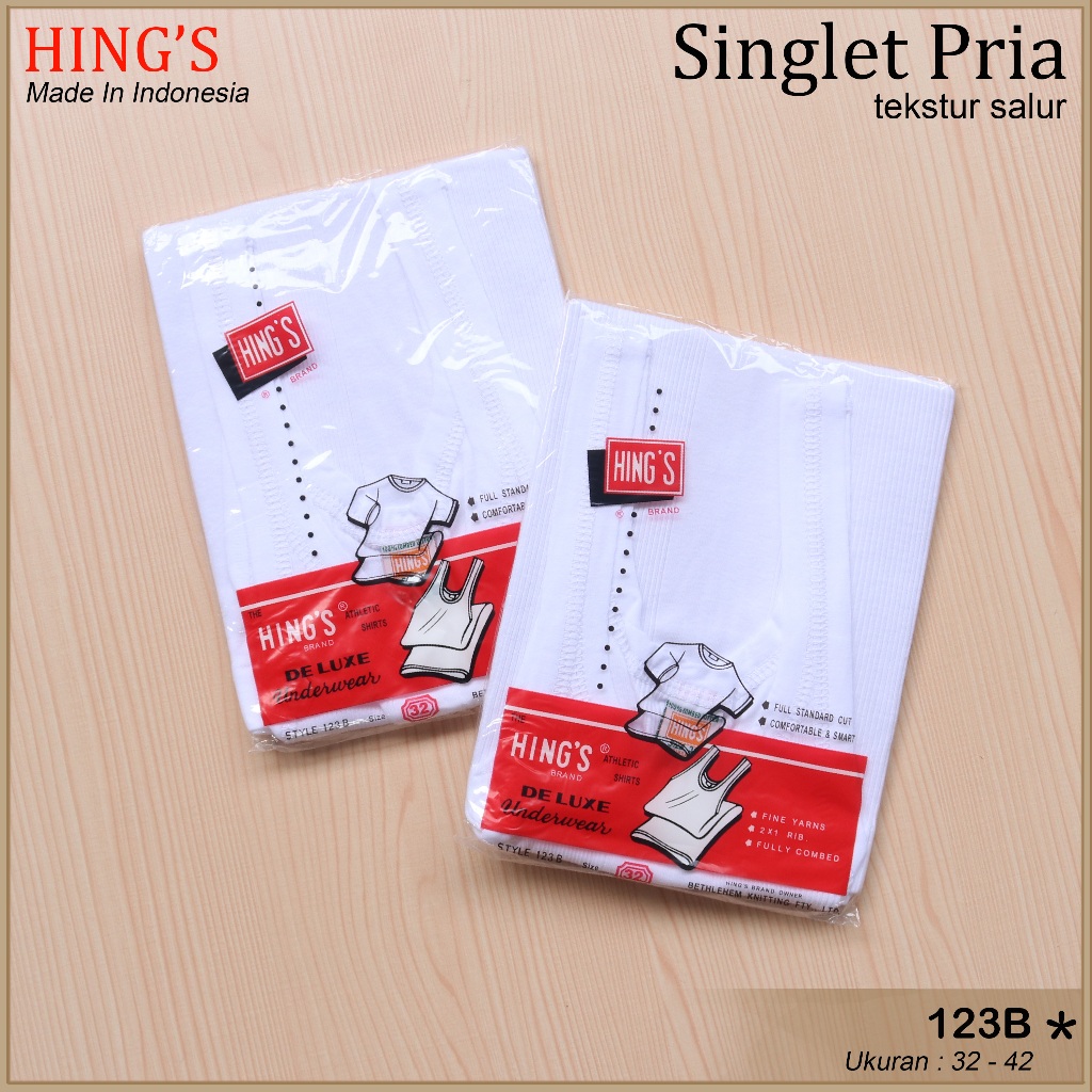 PUTIH [3Pcs] Singlet Dannis 123B Hing s Men's Underwear Singlet White
