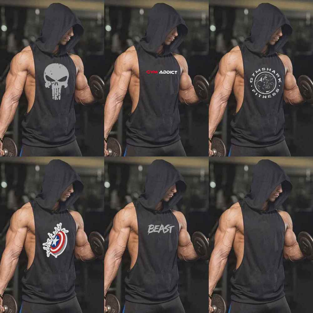 Sleeveless running hoodie sale