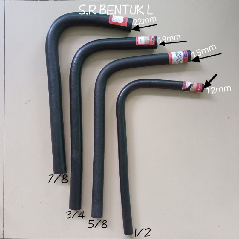 L-SHAPED RADIATOR HOSE OR AIR WATER HOSE 1/2, 5/8, 3/4, 7/8 INCH PRICE ...