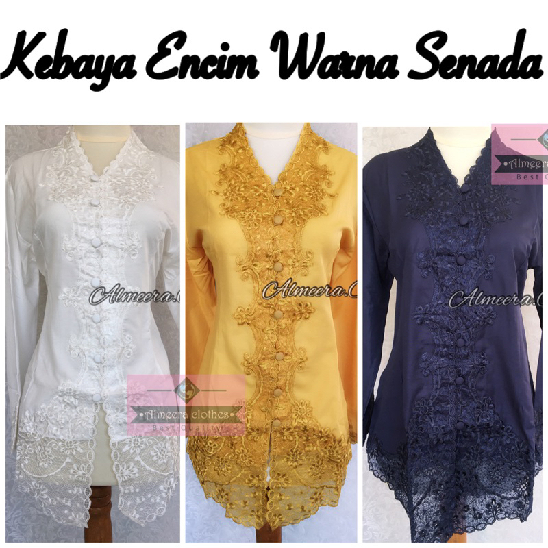 Kebaya Tille/kebaya Embroidery In The Same Color Of kebaya kartini ...