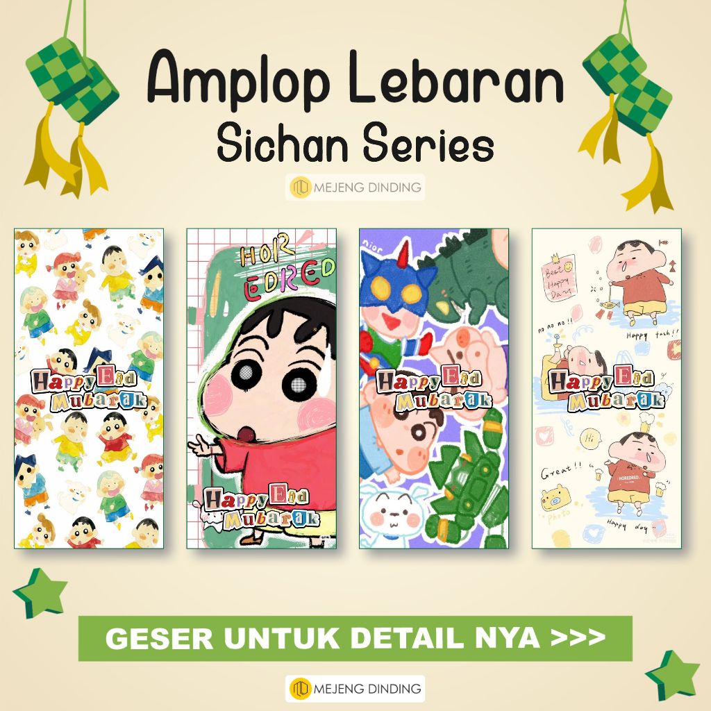 10 Pcs Sinchan Motif Eid Envelope Eid Ul Fitri Envelope Aesthetic