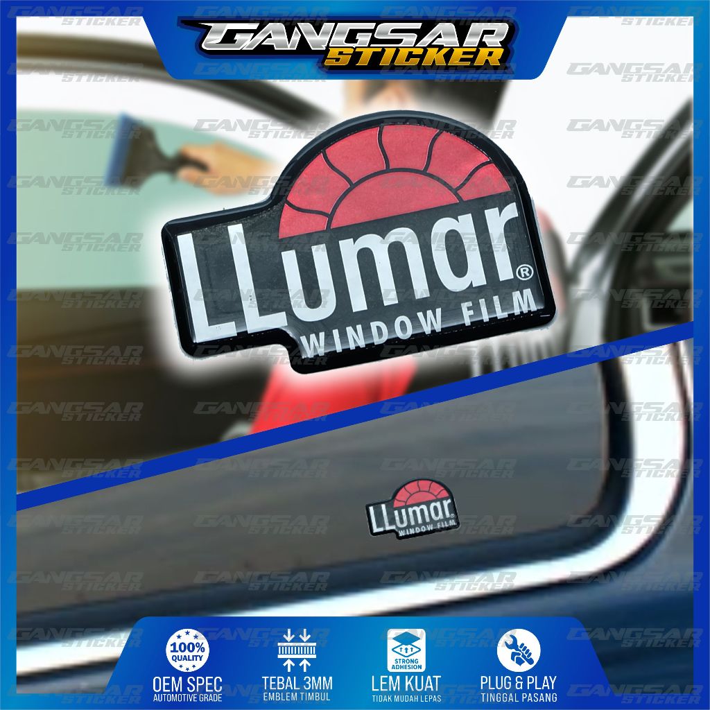 Llumar Embossed emblem/llumar logo Sticker/llumar Embossed Sticker ...