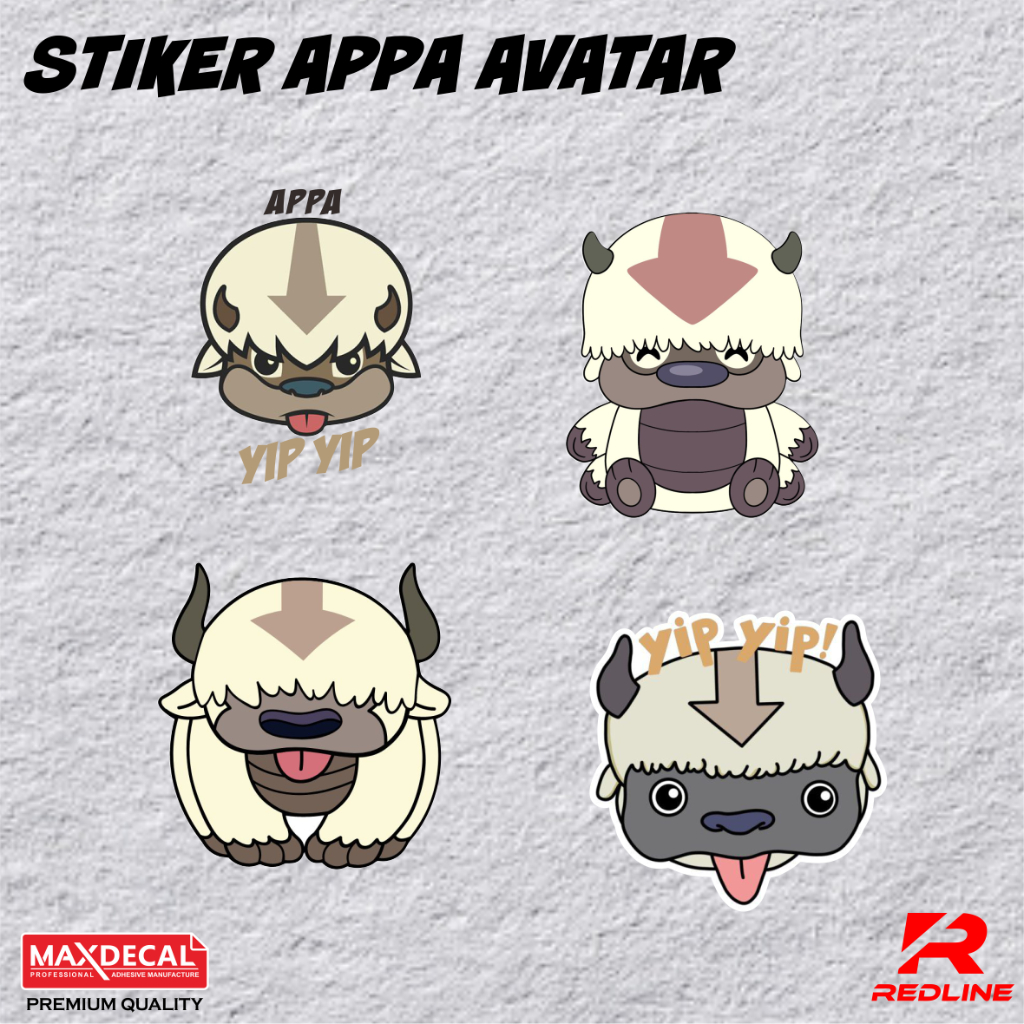 Cute Sticker Appa Avatar Printcut Waterproof Sticker Price Per Pcs ...