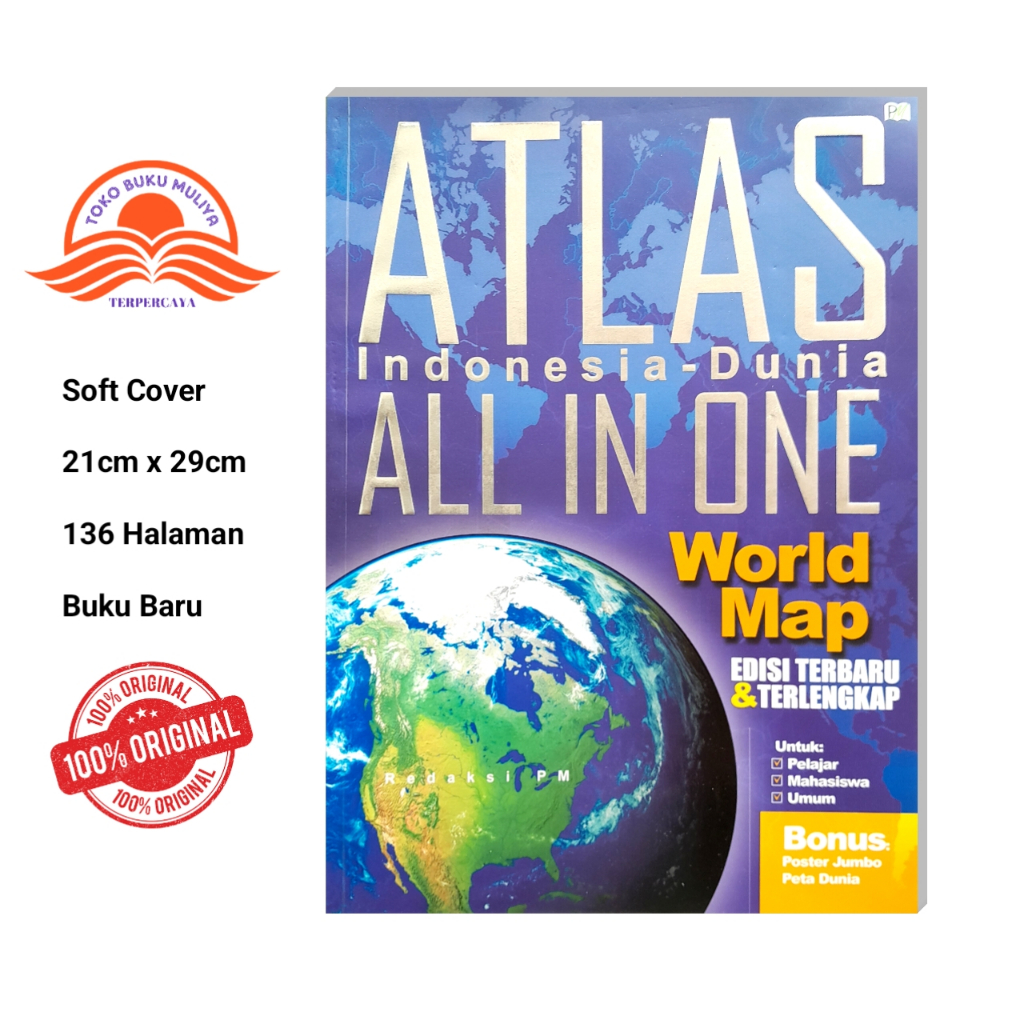Indonesian ATLAS BOOK - World All In One World Map | Shopee Malaysia