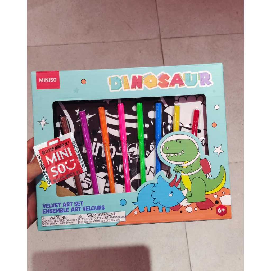 Miniso Velvet Art Set DINOSAUR Series (5 Sheets, 8 Markers) | Shopee ...