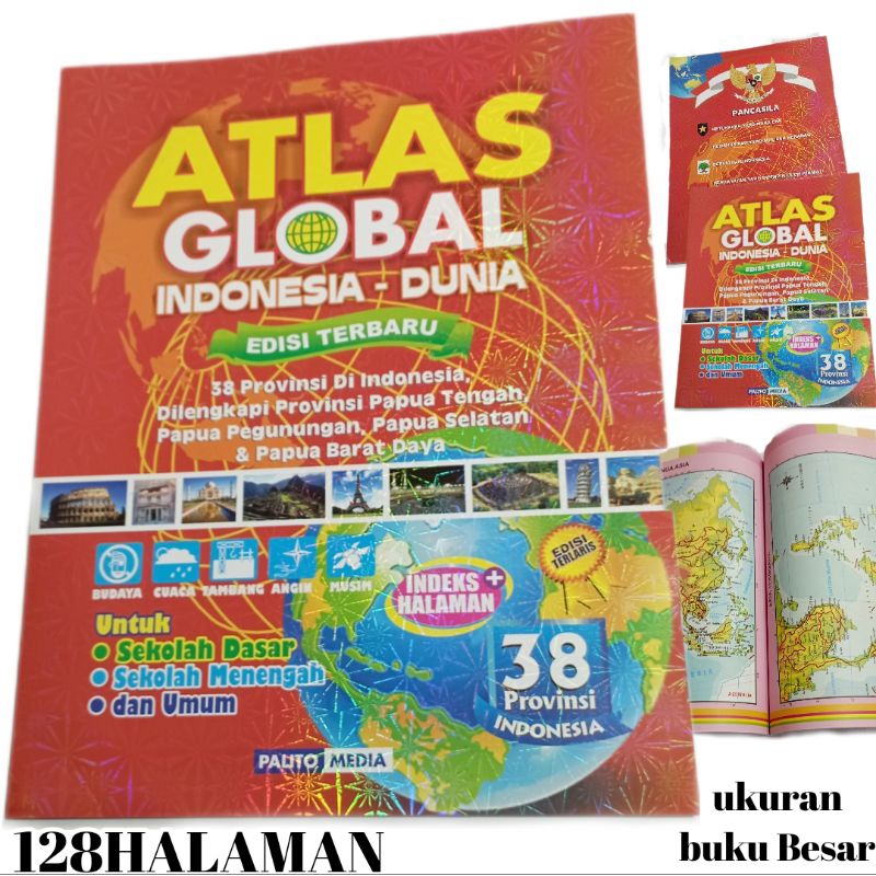 Big GLOBAL INDONESIAN ATLAS BOOK - WORLD OF 38 INDONESIAN PROVINCES for ...