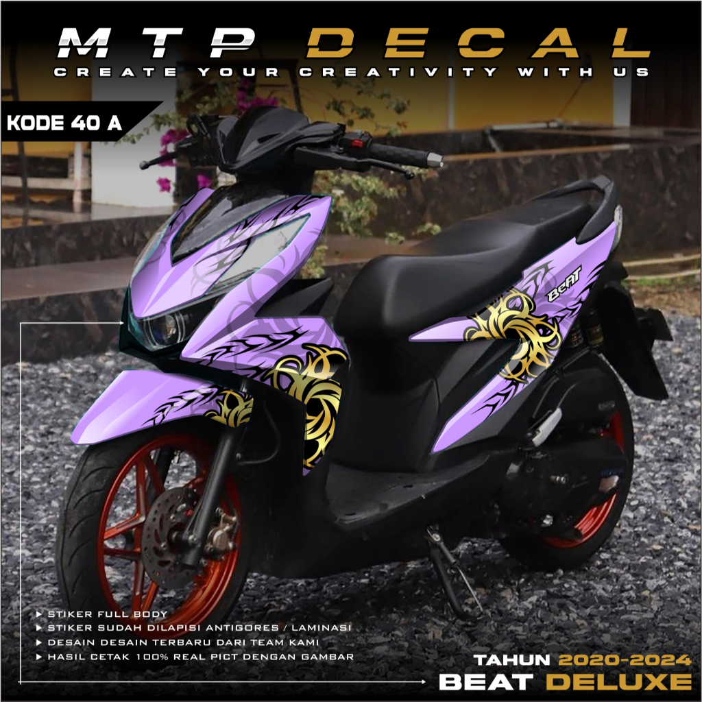 Mtp Dekal Honda Beat Deluxe Street 2020-2024 Premium Vinyl Sticker ...
