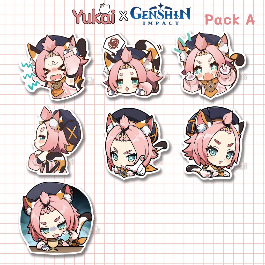 Diona Genshin Impact Premium Pack Sticker, Waterproof Anime Sticker ...