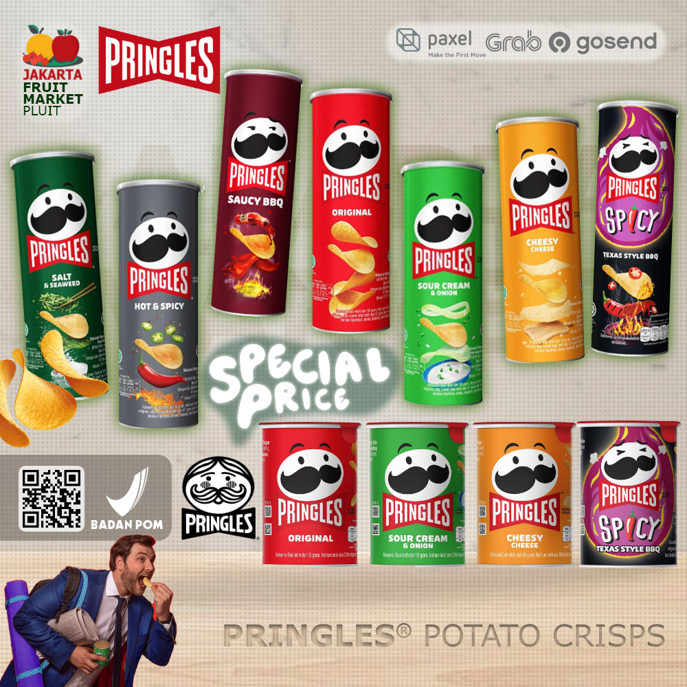 Pringles Potato Crisp All Original Hot Spicy Texas Saucy Bbq Sour Cream