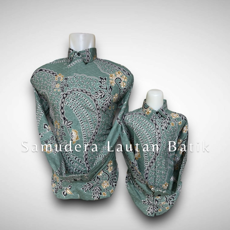 HIJAU KEMEJA Father Son's Father Son's Batik Shirt, Sage Green Batik ...