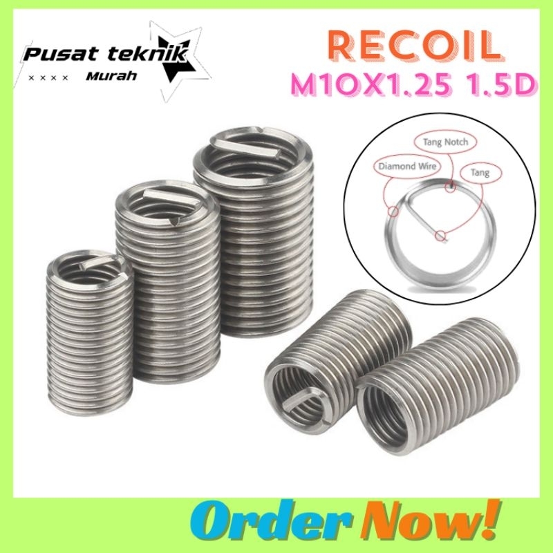 Recoil M10 x 1.5 1.5D lock bolt 14 Recoil helicoil verbos damaged ...
