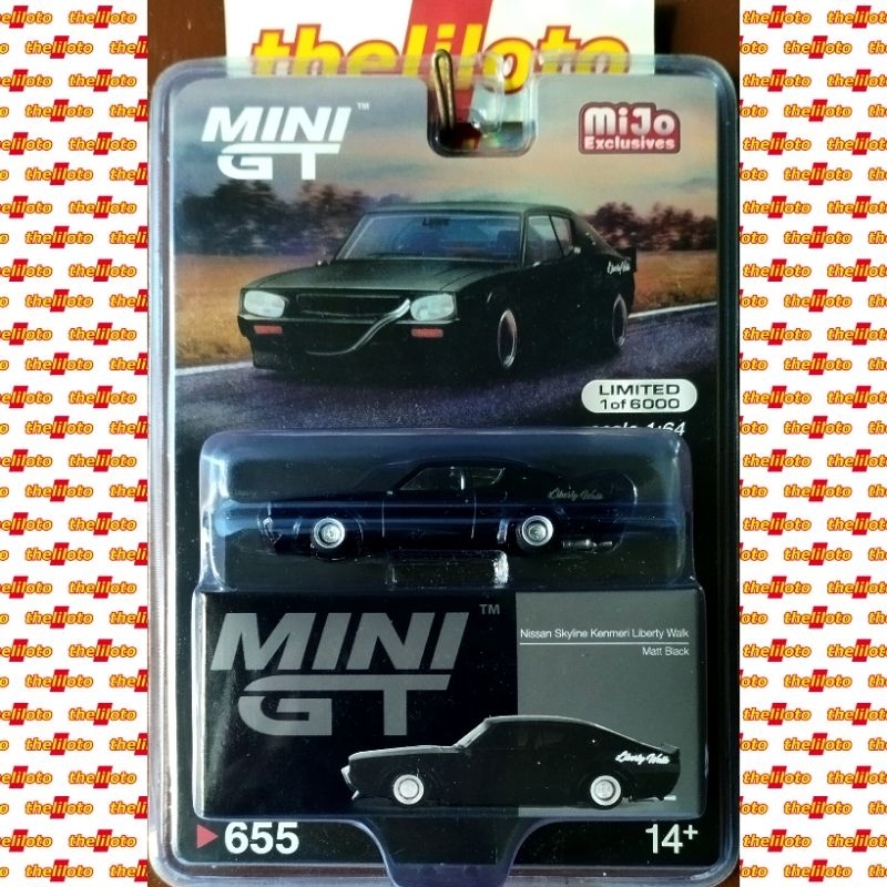 Miniature Nissan Skyline Kenmeri Liberty Walk 1:64 - Noire Mate - Mini GT #655 - Neuf