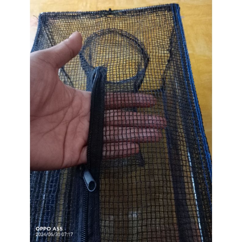FISH TRAP NET SIZE 60X25X25 2-HOLE CATCH TRAP NET COMPLETE PULL SET ...