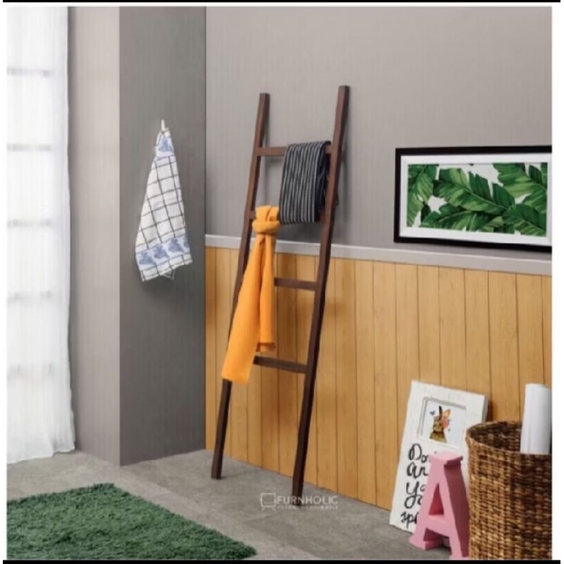GANTUNGAN KAYU Ladder hanger Wooden ladder Rack, hanger sejadah Rack ...