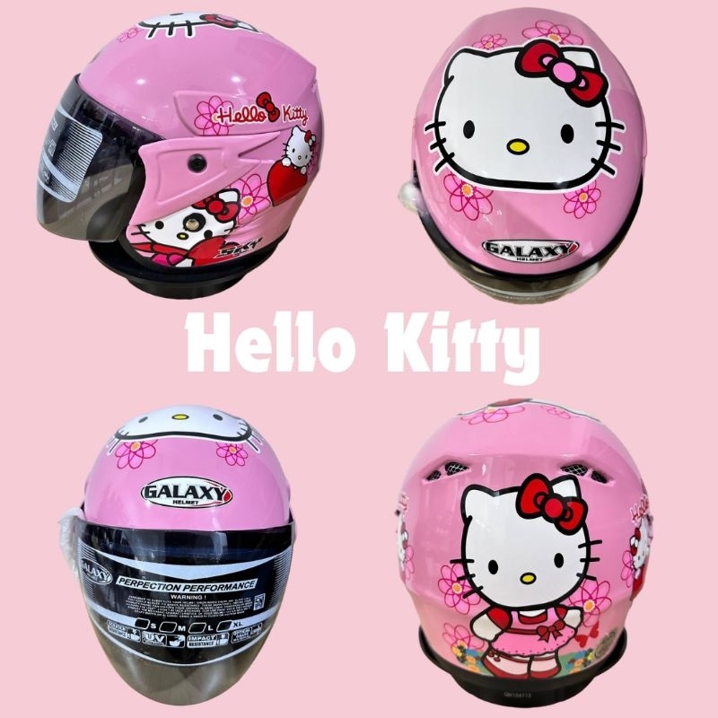 Girls Helmet with Hello Kitty Motif Galaxy Brand Age 3-7 Years SNI ...