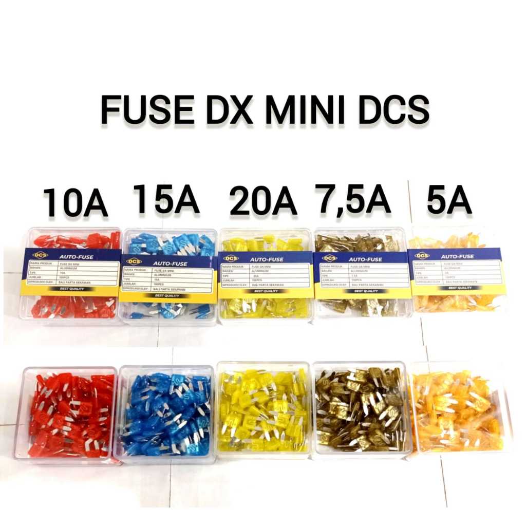 (RIAU IMP) Small plug-in Fuse and for cars & motorbikes (1 BOX 100 PCS ...
