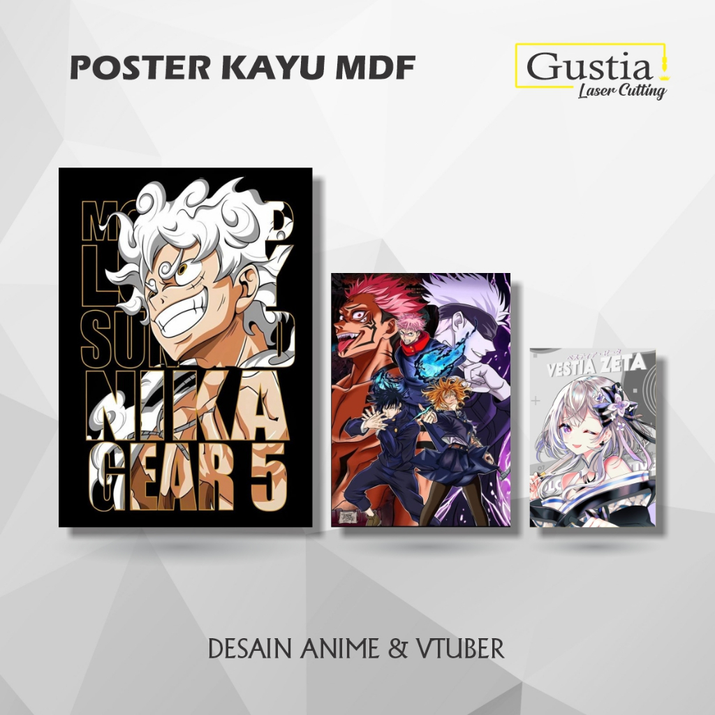 HIASAN DINDING KAYU Mdf ANIME & VTUBER Wall Decoration | Wooden POSTER ...