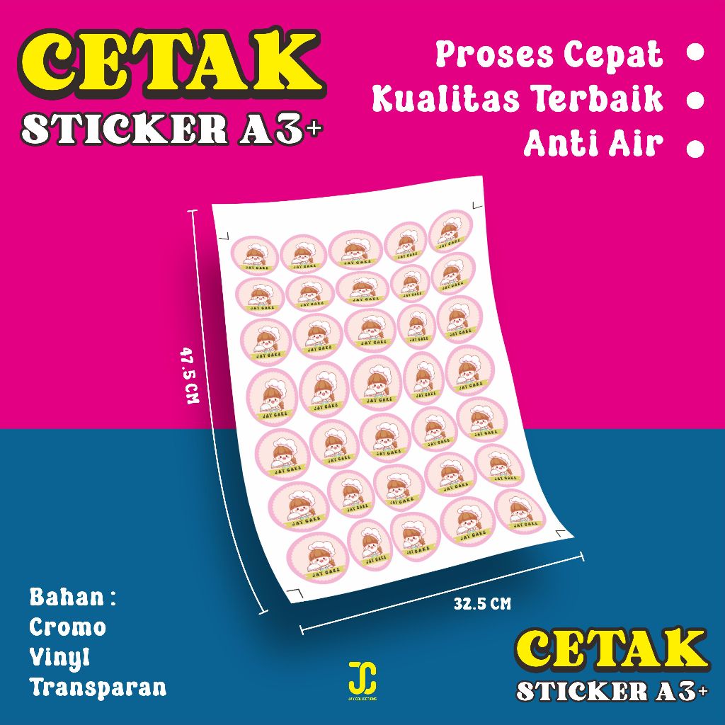 Print CHROMO STICKER, VINYL A3+ CUTTING, LABEL STICKER, Packaging ...