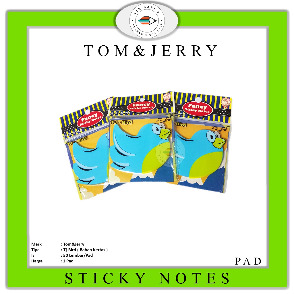 TOM & JERRY - Fancy Sticky Note TJ Blue Bird - Pad | Shopee Malaysia