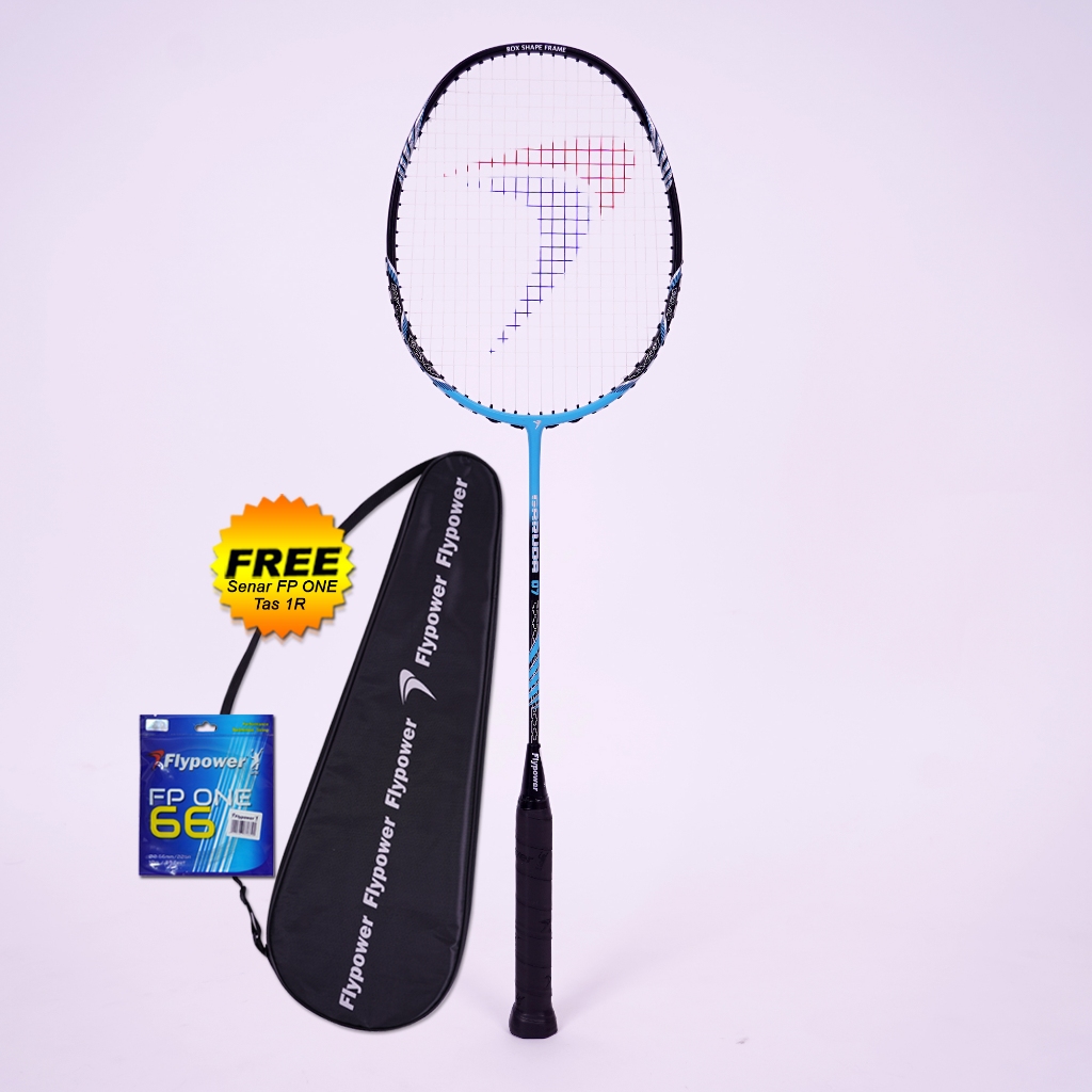 Flypower Garuda 07 Badminton Racket Black Sky Blue Free Strings and Bag ...