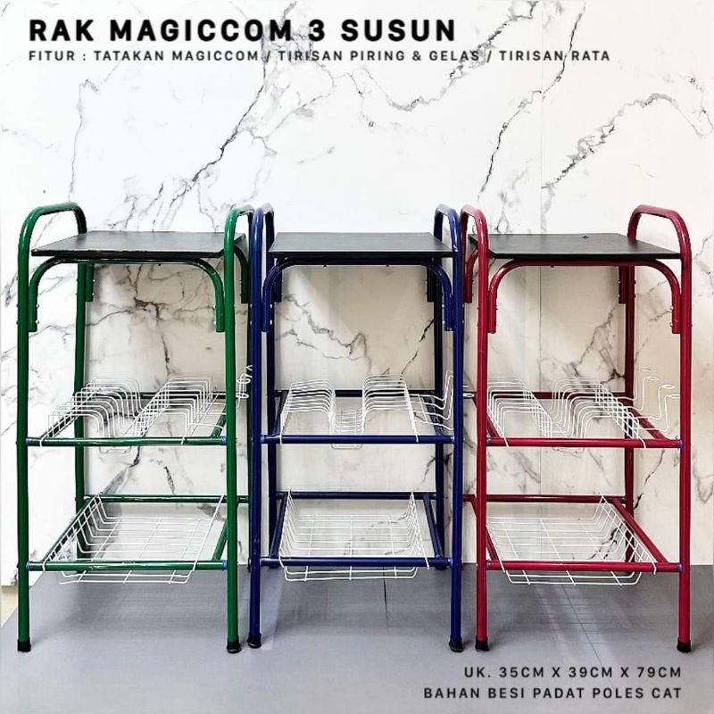 Magicom Multi-Purpose Rack 3 tier Kitchen Rack Dish rack Gallon rack ...