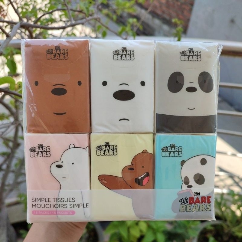 Miniso WE BARE BEARS SIMPLE POCKET TISSUES Facial Tissue 18PCS Shopee