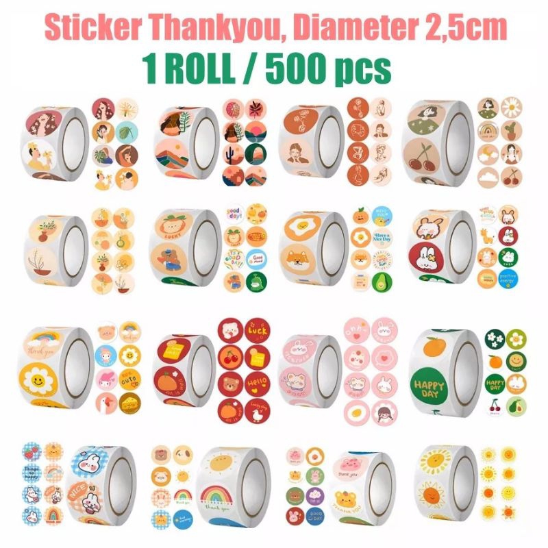 Thank You Sticker 500 pcs/thank you sticker Color Self Adhesive Seal ...