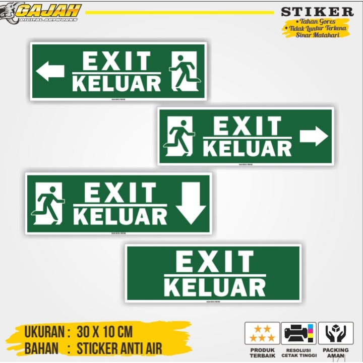 Evacuation Route Sticker Exit Sign | Shopee Malaysia
