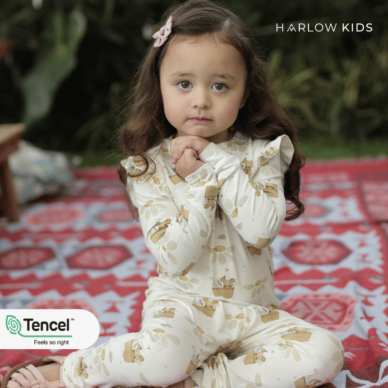 Harlow Kids Tencel Frill Pajamas Duck And Mouse/Children's Pajamas