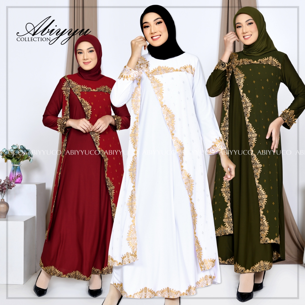 HITAM PUTIH The Newest Turkey Abaya Gamis 2023 Turkey Jersey Material ...