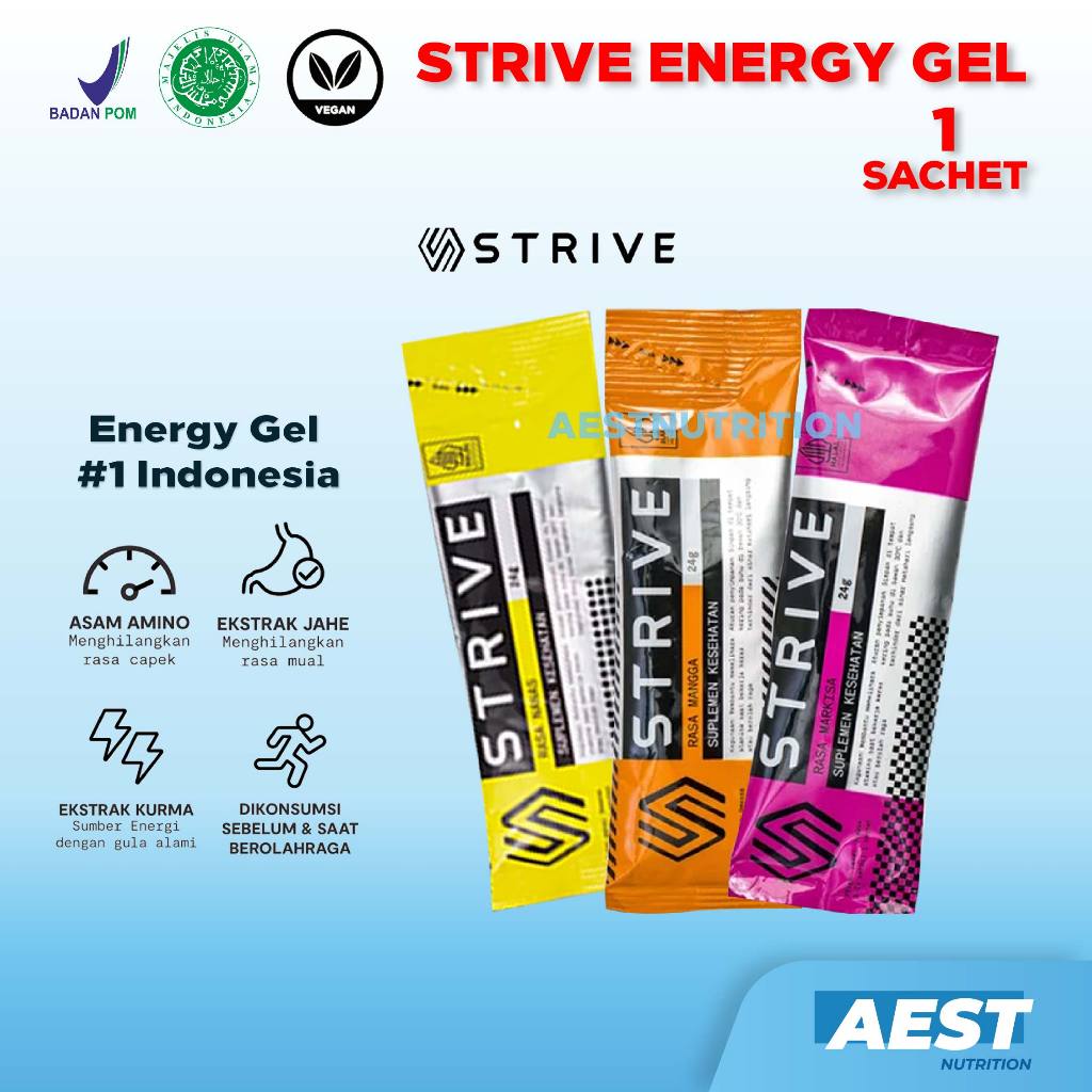 Strive Energy Gel Sachet 24 gram Energy Booster Shopee Malaysia