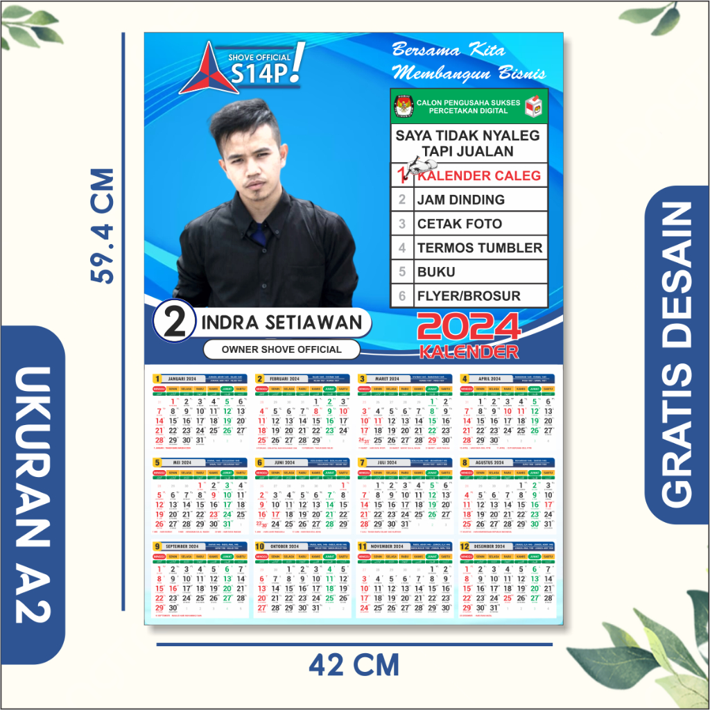 Print 2024 Calendar Size A2 | Shopee Malaysia