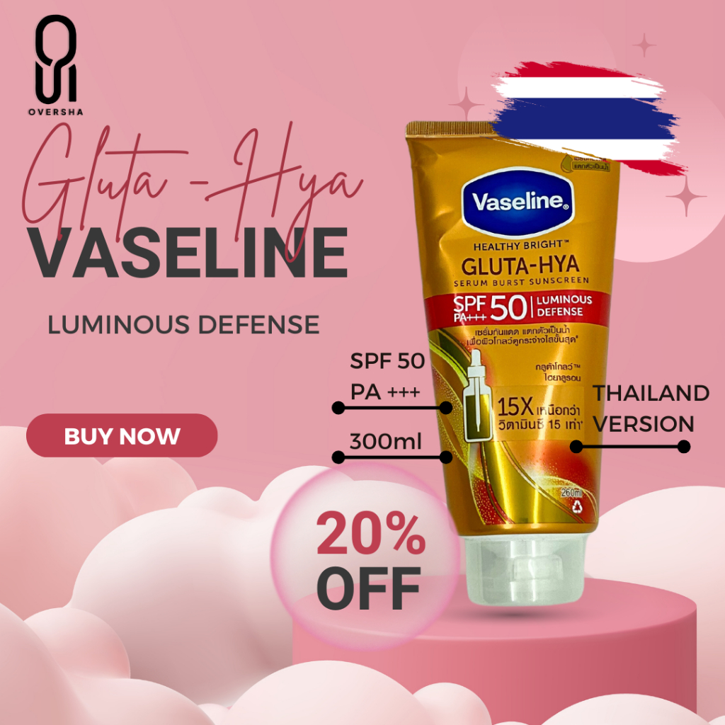 Vaseline Gluta Hya Body Lotion LUMINOUS DEFENSE SUNSCREEN SPF 50 PA++