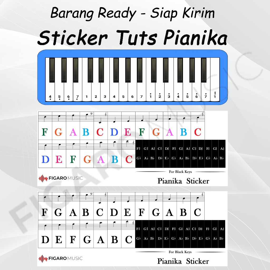 Pianika Sticker Pianika Melodica Key Sticker Letter Notation Shopee Malaysia